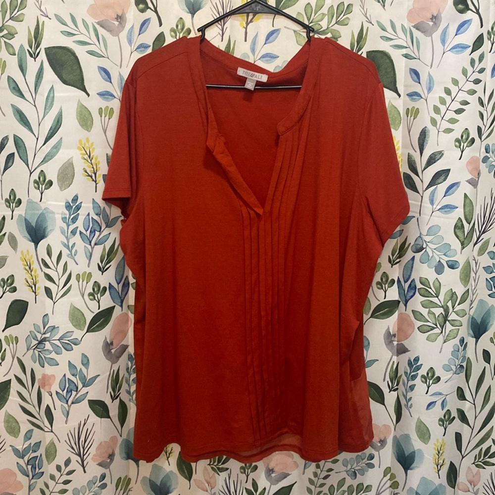 Orange Short Sleeve Blouse. Size 3x.